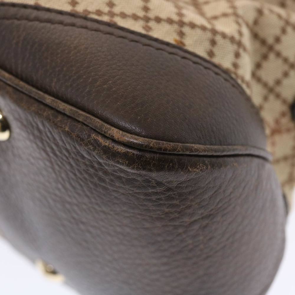 GUCCI Diamante Hand Bag Canvas Leather 2way Brown Beige 247286 Auth tb817 - Picture 16 of 16